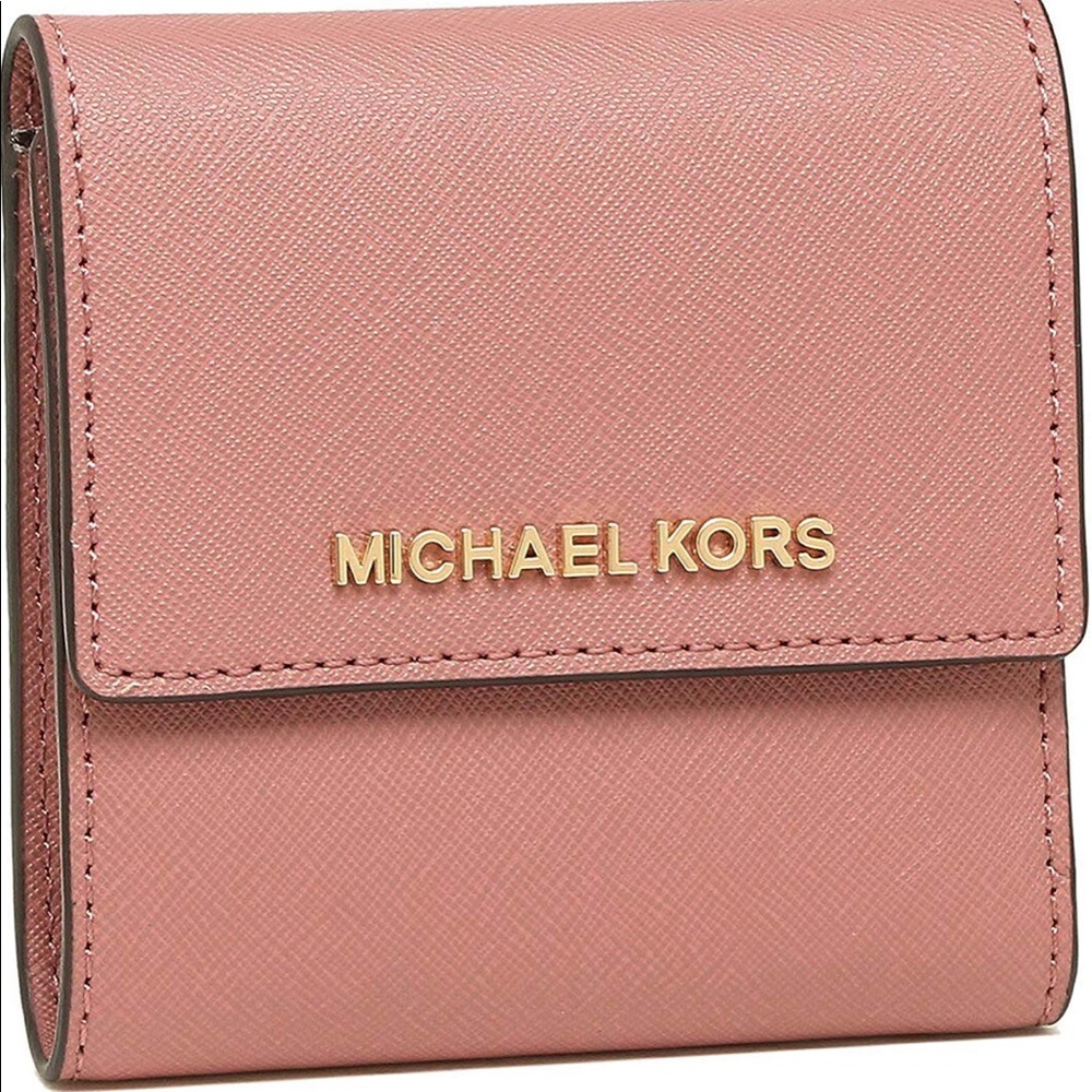 Michael Kors purse trifold wallet simple snap open